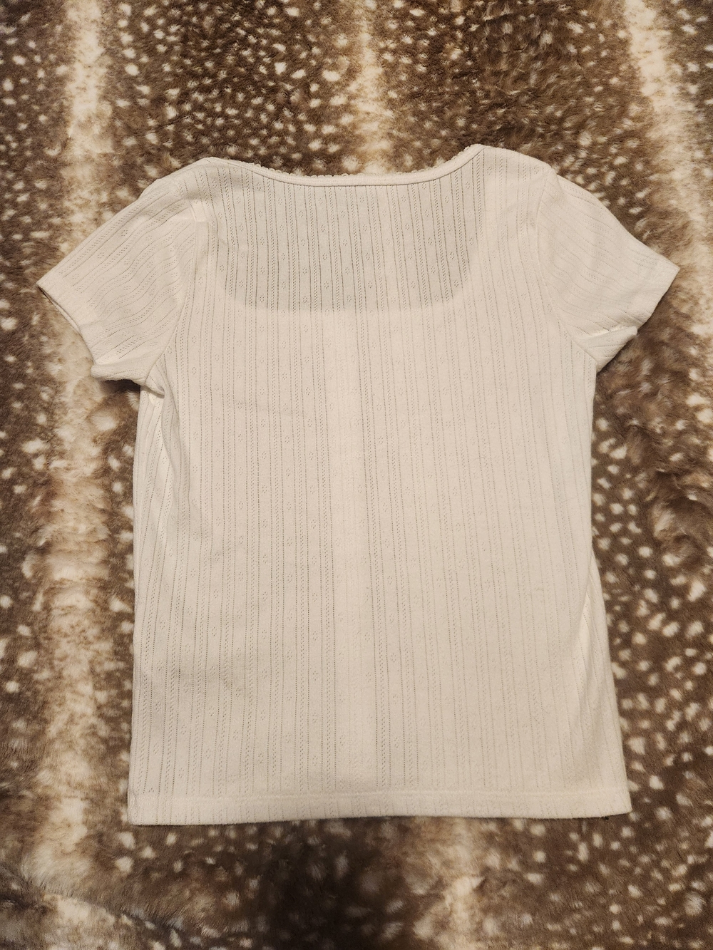 Hollister white button up short sleeve square neck top - Picture 9 of 10